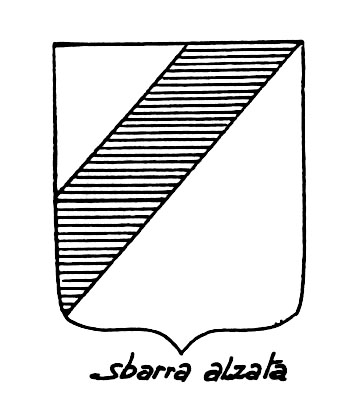 Image of the heraldic term: Sbarra alzata